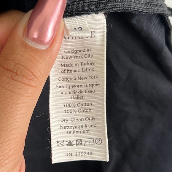 KHAITE Carlina Black Short Puff Sleeve Button Front Dress Womens Size: 12 - Picture 7 of 11